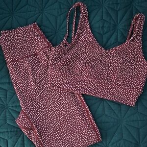 BuffBunny Burgundy and White Pajama Set